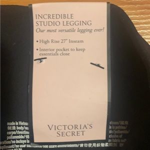 Brand new with tags Black Victoria’s Secret Studio leggings. Super soft. Size 4